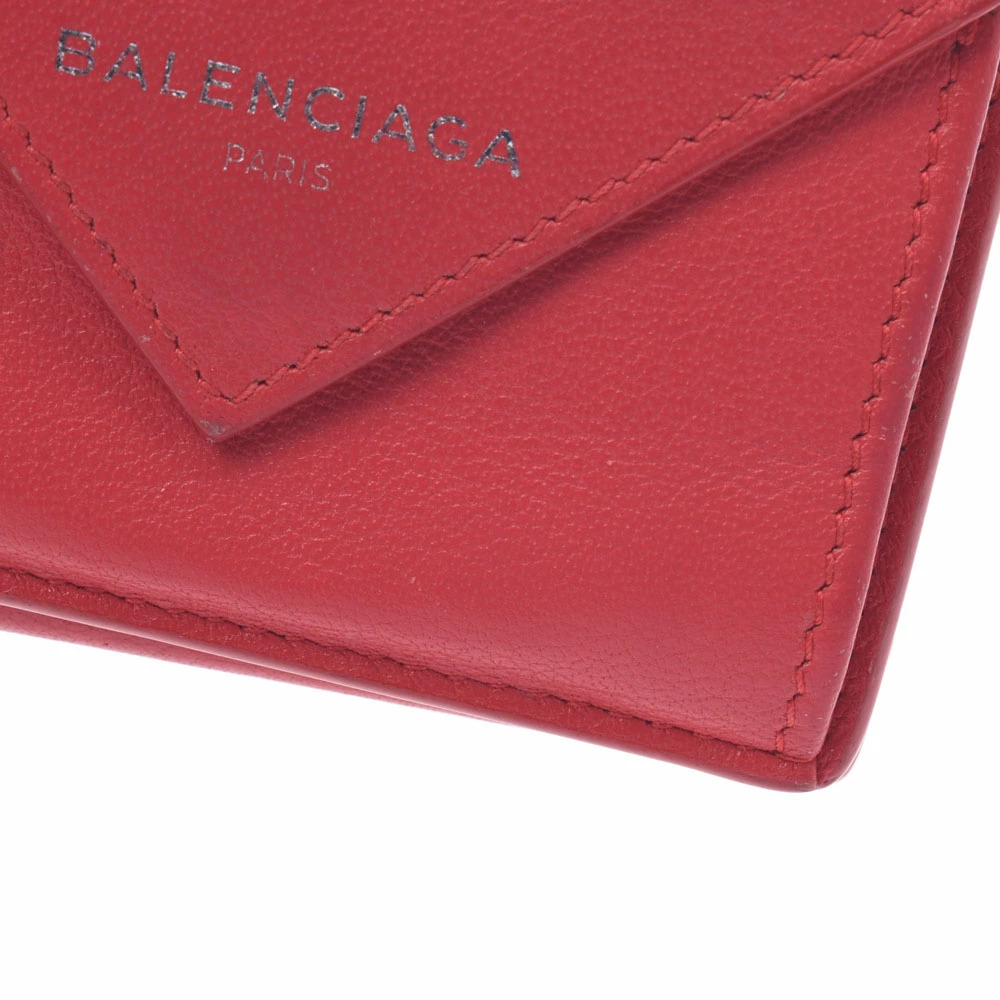 BALENCIAGA Paper Wallet Red Calf Tri fold - Picture 7 of 7